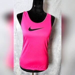 Nike Pro Women's Dri Fit Athletic Tank Top Hot Pink/Black Size Medium EUC